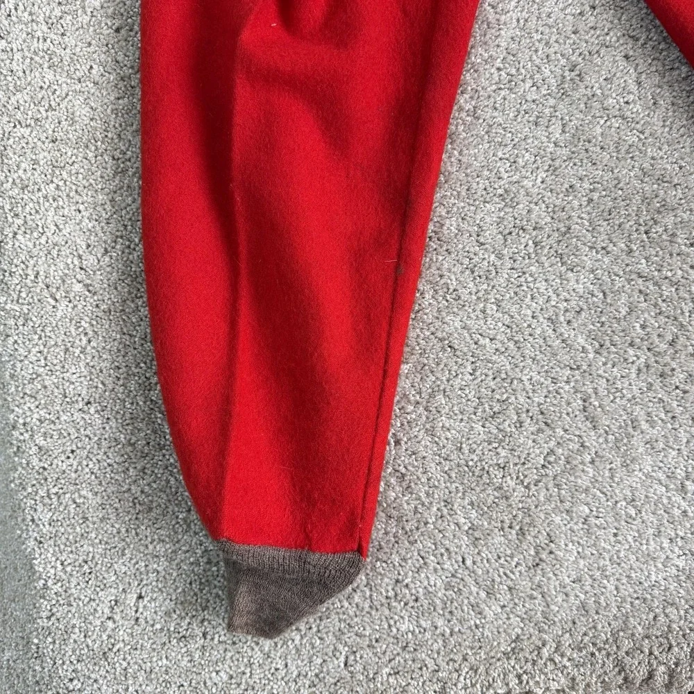 Vintage Duxbak Snow Pants Mens Medium Red Wool Lined Cuffed Winter Workwear